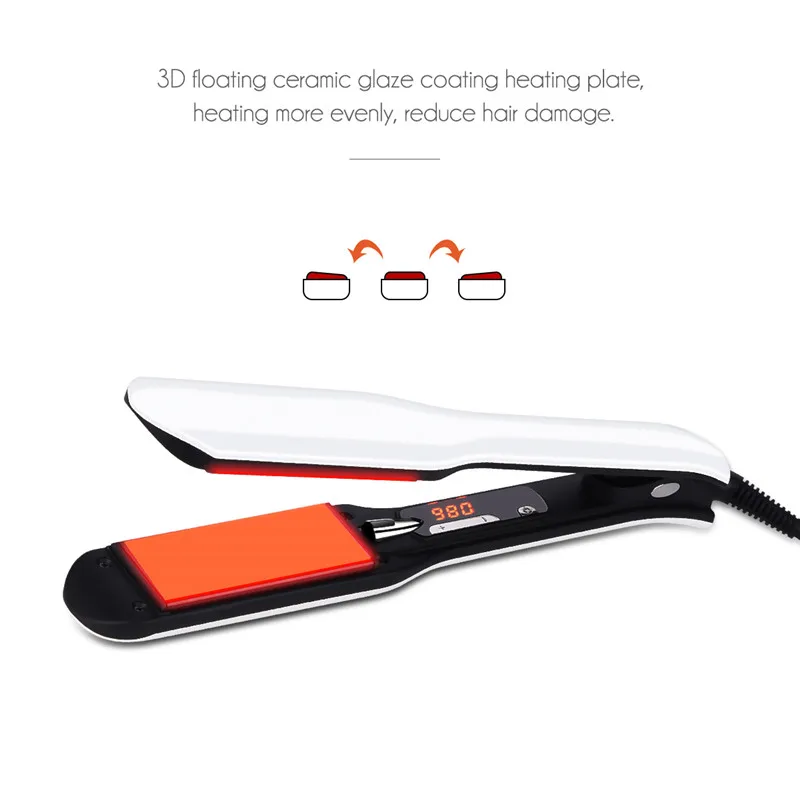 

LCD Digital Ceramic Hair Straightener Styler Negative Ion 3D Floating Flat Iron Fast Heating Up Straightening Irons 110-220V 38