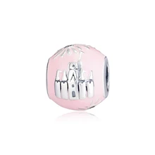 CKK розовые подвески в виде замка 925 Fit Pandora Браслеты стерлингового серебра Шарм бусины для бусина для изготовления украшений Bijoux