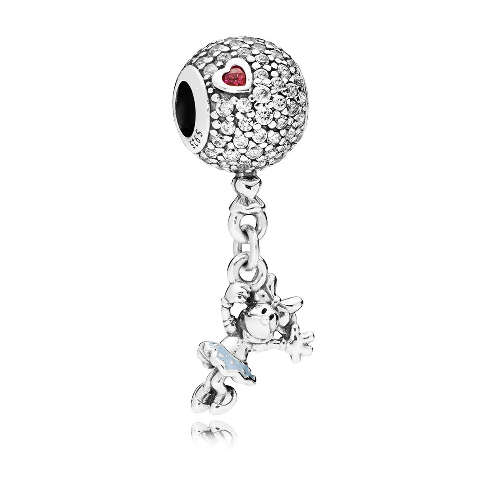 

COSEN Original 100% 925 Sterling Silver Floating Mouse Dangle Charm Clear CZ Light Blue Enamel Jewelry Woman Child Gift 797171CZ