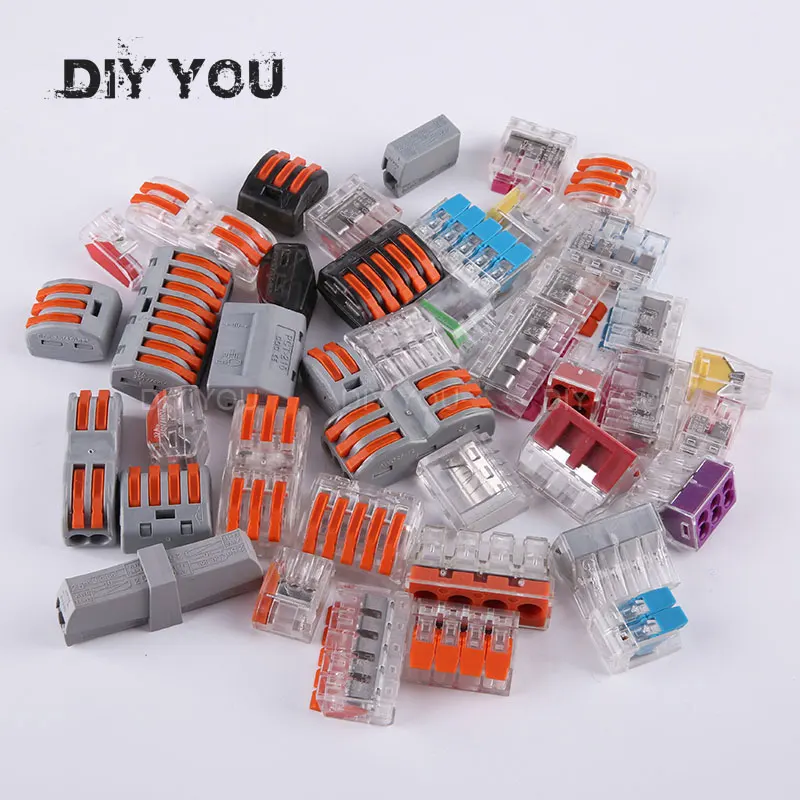 

30/50/100PC Compact Wiring Terminal Block Mini Fast Connector Push-in Wire Connector PCT-212 213 214 215 218 SPL-2/3 /WAGO WEIPU