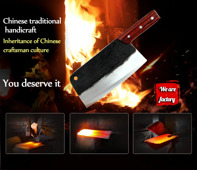 Нож шеф-повара 8 дюймов ручной работы кованый нож для нарезки Кливер китайские кухонные ножи мясной овощной нож ножи для кухни