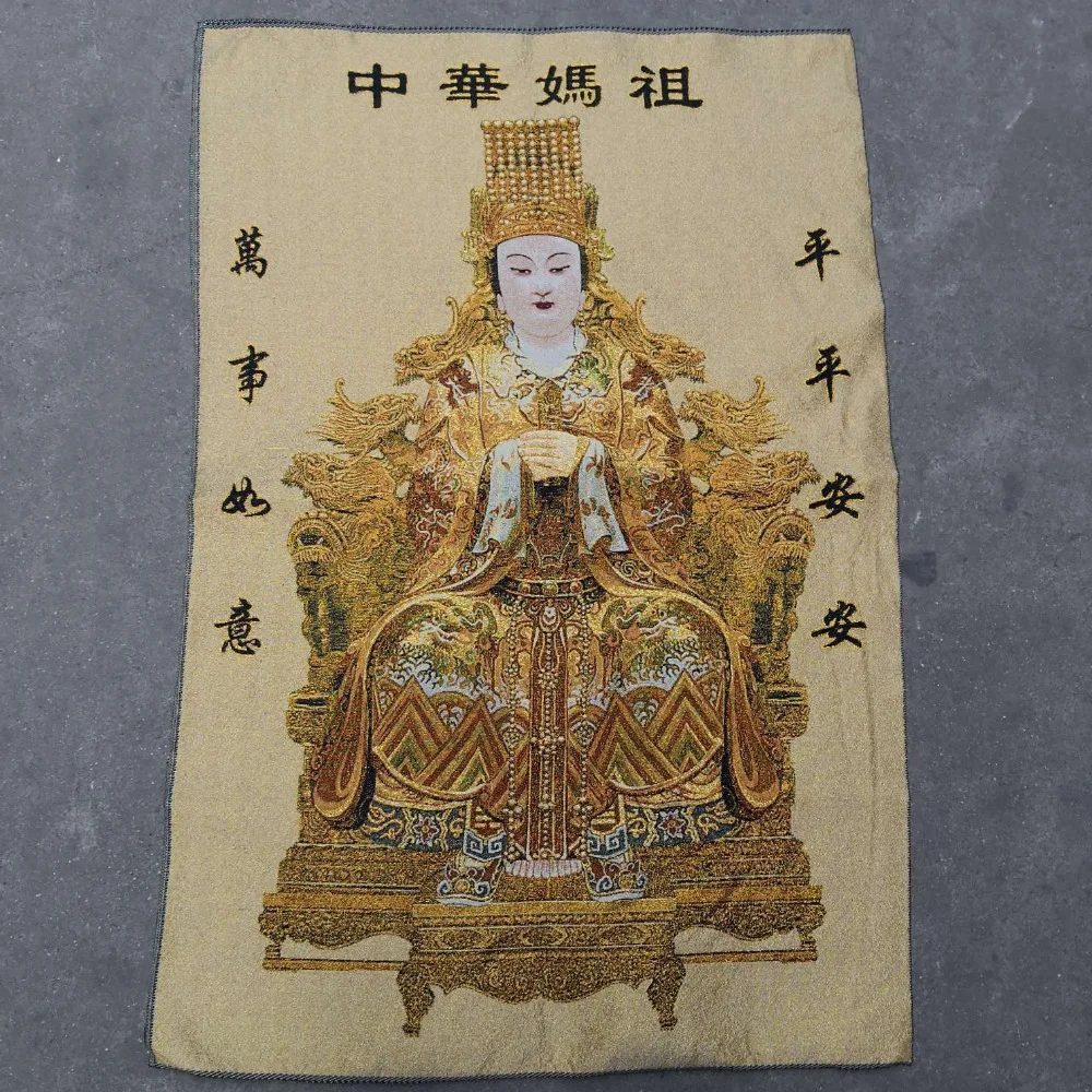

China old Tibet silk Thangka like hanging painting fengshui Matsu