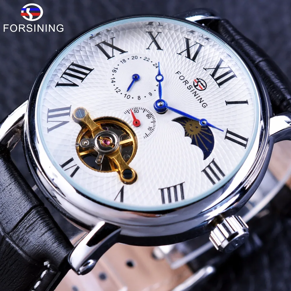 

Forsining Vacation Series Small Second Hand Tourbillion Genuine Leather Mens Mechanical Watches Top Brand Luxury Automatic Watch