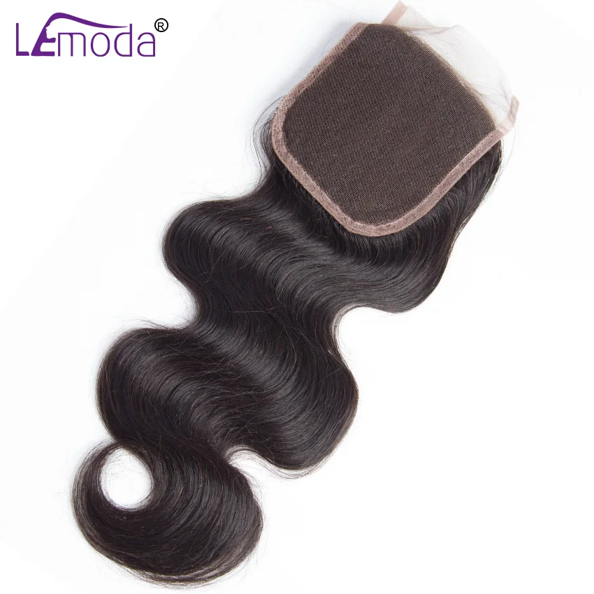 

LeModa hair Malaysian Body Wave Lace Closure 130% Density Hand Tied Human Hair Closure Free Part 4"x4" Closures 100% Remy Hair