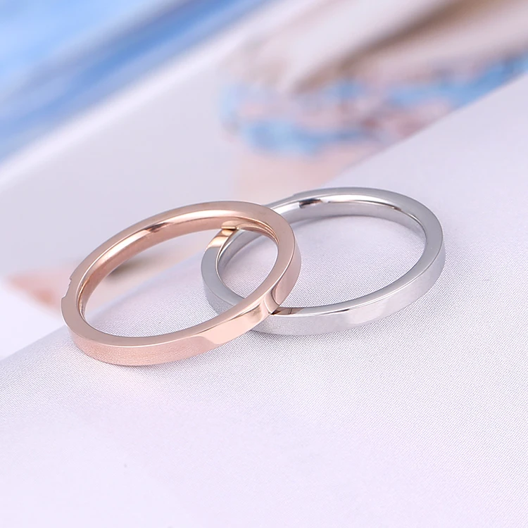 KNOCK Top Quality Concise Zircon Wedding Ring Rose Gold Color Full Sizes Jewelry For Men/Women
