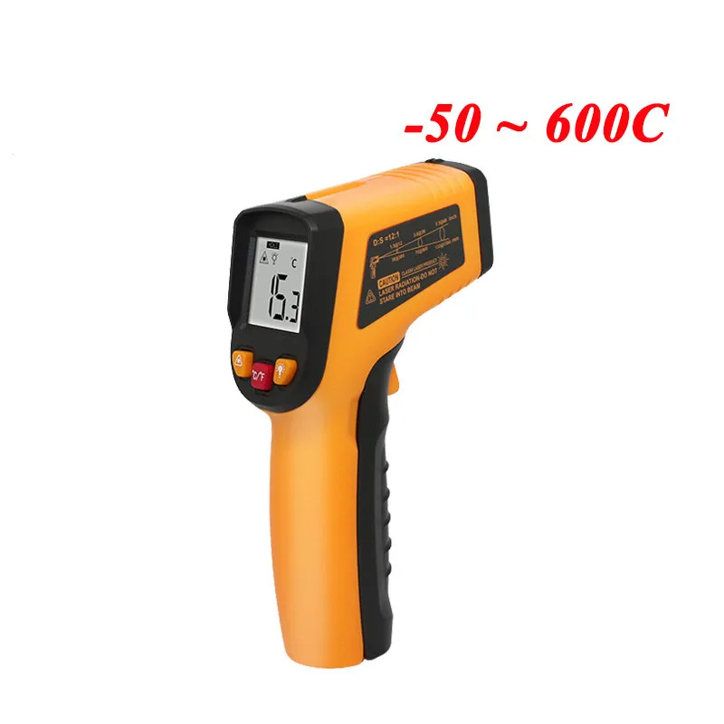 

New Digital Laser Infrared Thermometer Non-Contact Laser Temperature Measuring Instrument -50-600C LCD Pyrometer C/F Selection