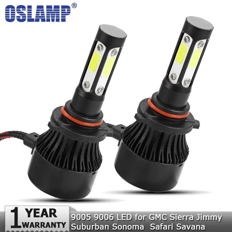 Oslamp 9005 HB3 9006 HB4 светодио дный фар автомобиля луковицы 12 В 10000LM авто фары для GMC Sierra, Sonoma Джимми Safari Savana