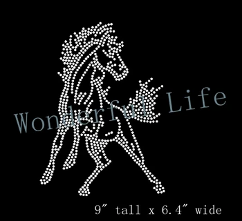 

YX Free shipping hot fix rhinestone motif designs transfer Tina sells for you Mustang Horse RHINESTONE