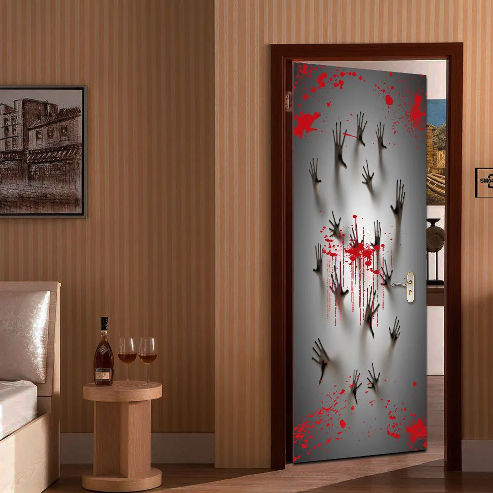 Hands Abstract Door Picture Mural Sickers Door Sticker Wallpaper Decals