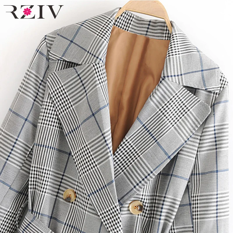 vent Manteau Décorative Gris Automne Plaid Coupe Mince Tranchée Femmes De Casual Ceinture Rziv TlF1c35KuJ
