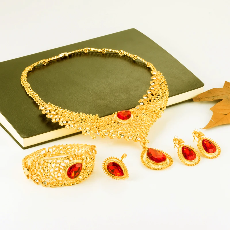 Любовь Сердце золотого цвета в эфиопском африканском стиле Jewelry Эритрея Habesha Судан комплекты Свадебные Арабские Ювелирные изделия для Для женщин Подарки