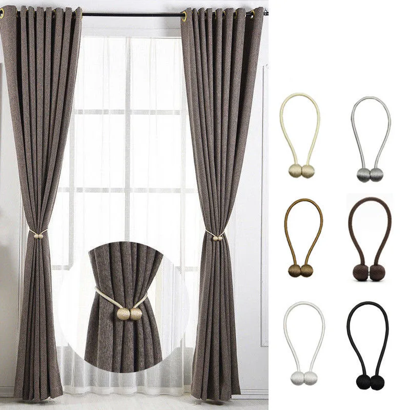 

1PC Ball Shape Curtain Strong Magnetic Buckle Tieback Home Window Curtain Accessories Strap Buckle Back Clip Window Decoration