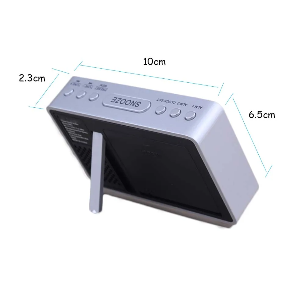 JINSRETA lcd цифровое fm-радио с двойным будильником функция повтора сна с отображением мощности времени часы радио