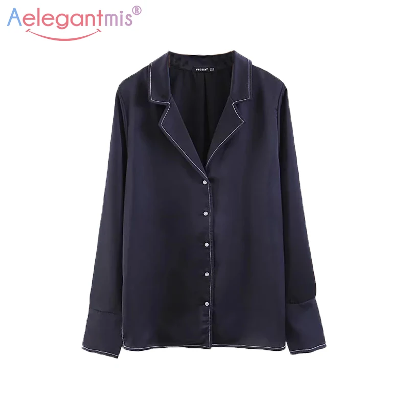 

Aelegantmis 2019 Spring Summer New Solid Color Chiffon Blouse Women Casual Comfortable Long Sleeve Blouses Ladies Shirts Tops