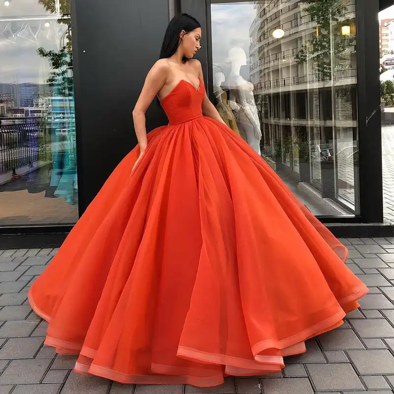 orange plus size prom dresses