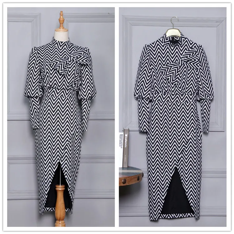 

Spring Star Mid-long In The Same Thirteen Lines of Women Dresses Irregular Butterfly-knot Dresses 2019 Black Dress Women