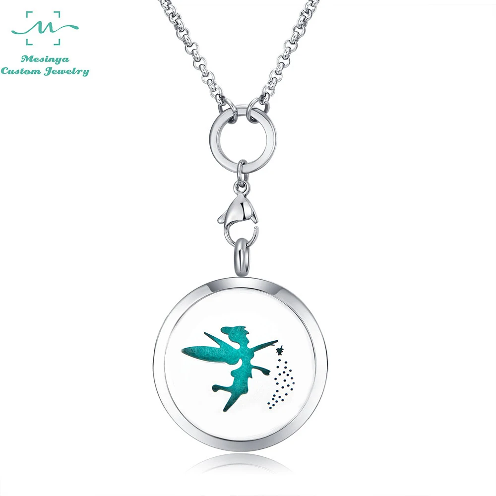 

1 piece mesinya Hollow Angel (30mm) Aromatherapy/Essential Oils 316L Stainless Steel Diffuser Locket pendant Necklace