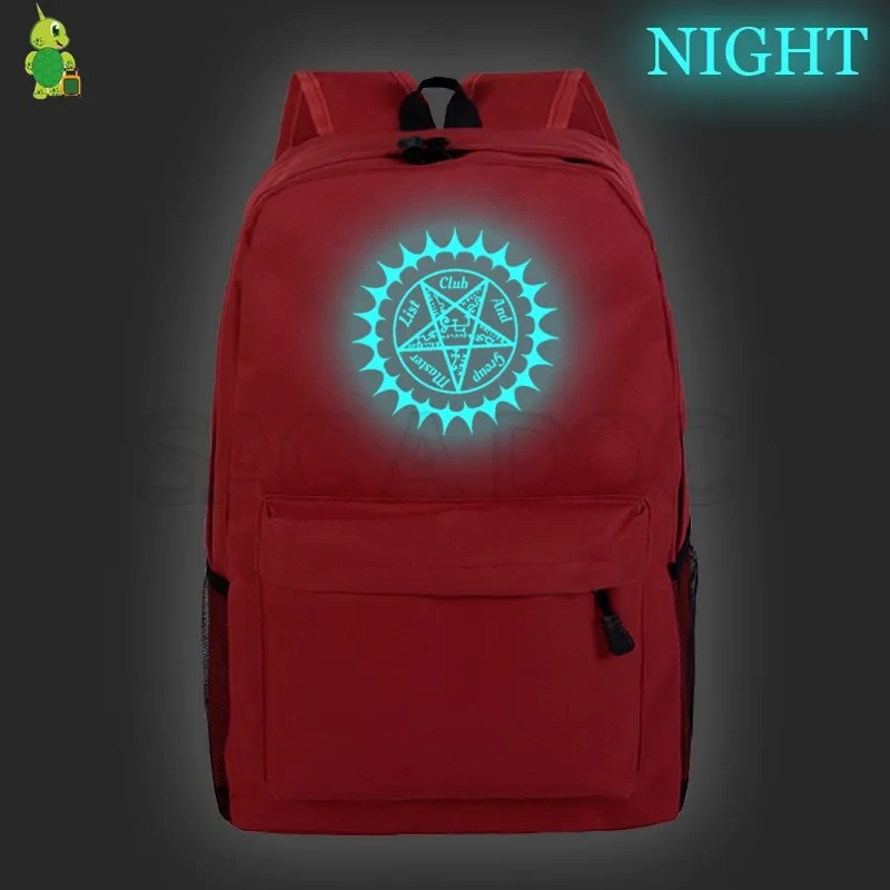 Аниме Черный рюкзак Батлер светящиеся дорожные сумки модные школьные сумки для подростков мальчиков девочек сплошной рюкзак для ноутбука Daliy сумки - Цвет: 15