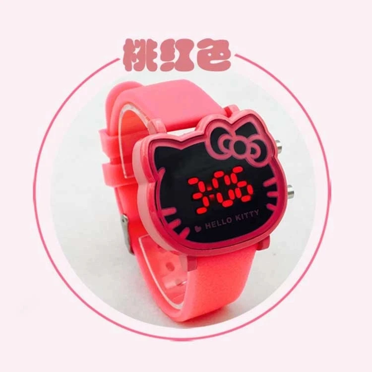 Красивые Детские часы для девочек, кошка водостойкая Студенческая светодио дный Корейская версия светодиодный электронный мальчик