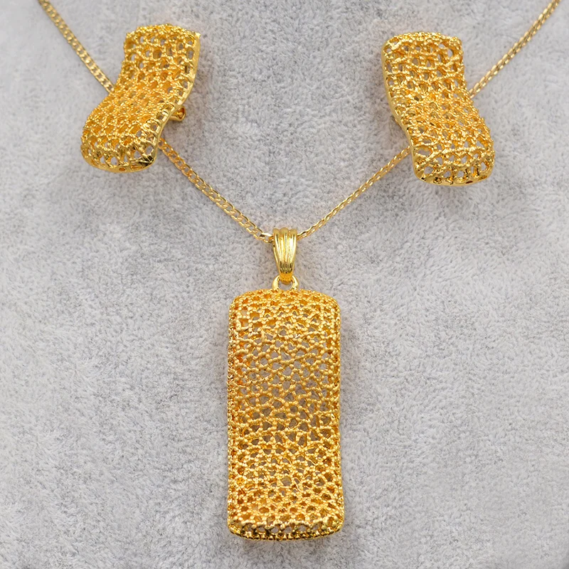 

Sunny Jewelry Alloy Skeleton Hollow Out Women Jewelry Sets Necklace Earrings Pendant For Party Wedding Gift Jewelry Findings