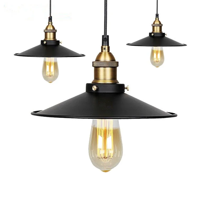 

IKVVT Novelty Iron Pendant Lights Industrial Loft Black Droplight for Restaurant Livingroom Kitchen LED Retro Deco Lamp with E27