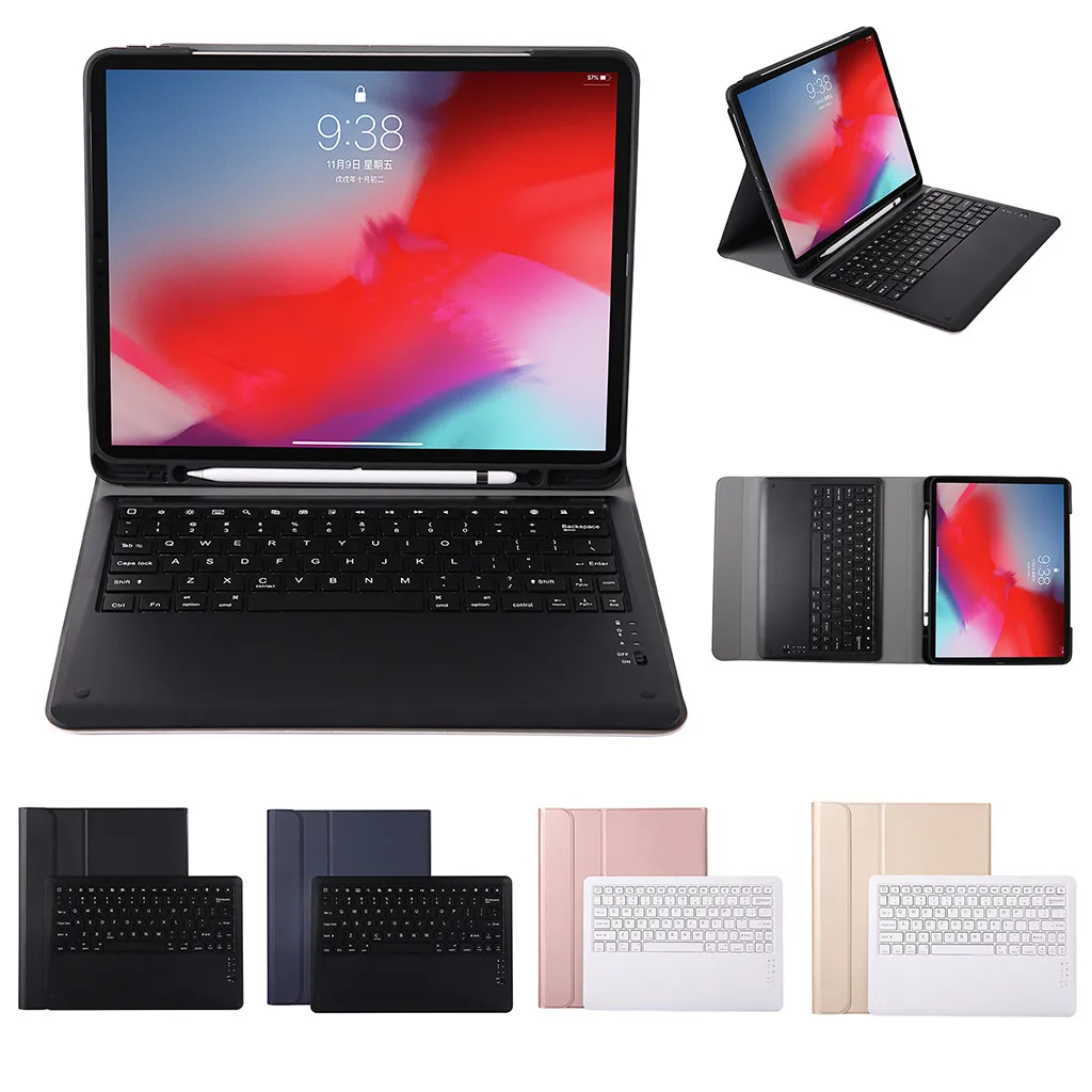 

2019 New For iPad Pro 12.9 Case+Pen Slot Wireless Bluetooth Keyboard Cover Auto Sleep/Wake