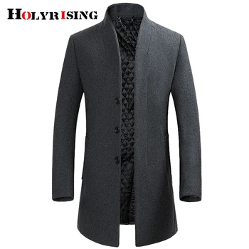 

Holyrising mens jackets and coats Mens Wool Blend Jackets Winter casaco masculino 4 color Cashmere coat big size 18574-5