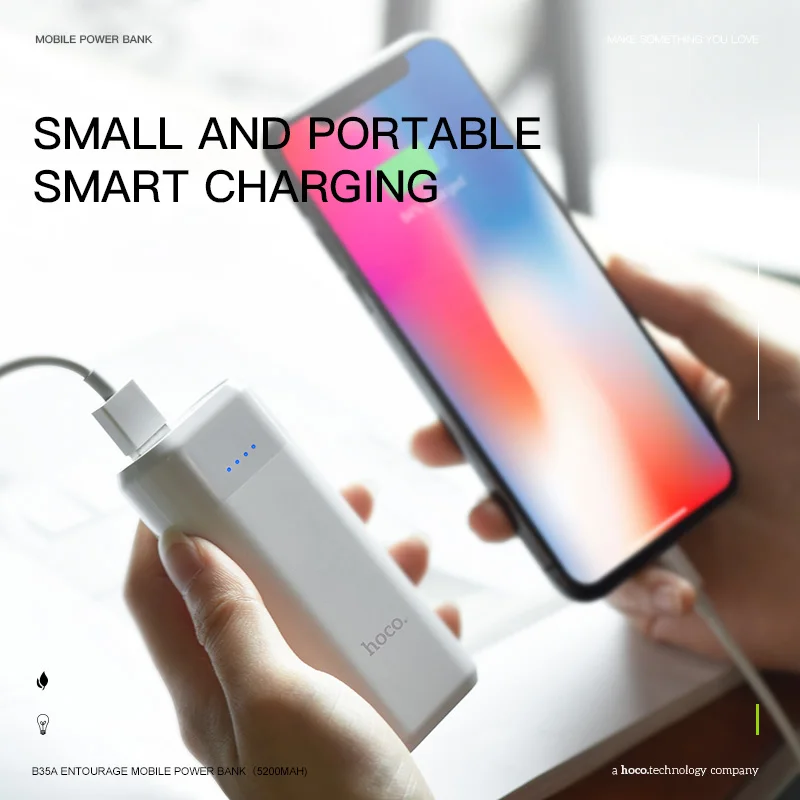 HOCO Power Bank 5200mAh Mini USB LED 18650 lithium External Battery Portable Charger Powerbank For iphone for xiaomi mi 8 huawei HOCO Power Bank 5200mAh Mini USB LED 18650 lithium External Battery Portable Charger Powerbank For iphone for xiaomi mi 8 huawei