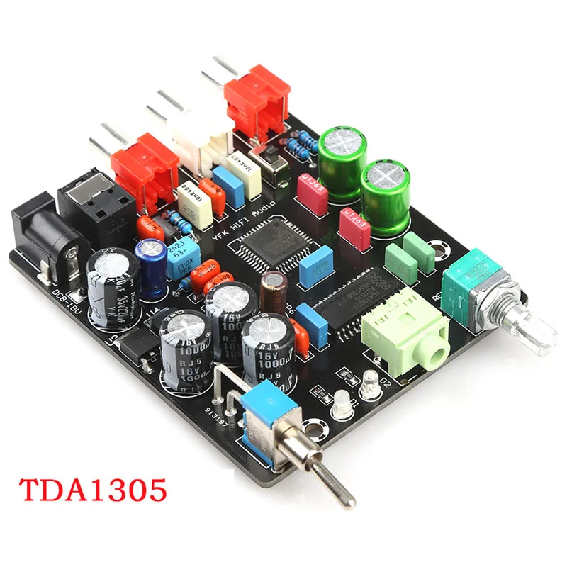 Цифровой декодер, волоконный коаксиальный ЦАП TDA1305, DC8-16V набор для декодирования, ТВ, волоконный коаксиальный выход, аналоговый аудио сигнал T0387