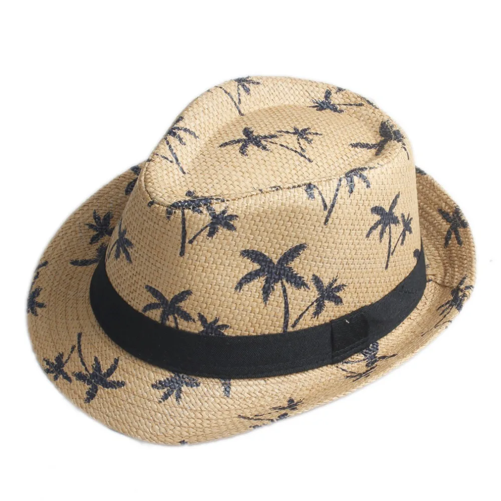 10 Color Children Summer straw Sun hat kids Boho Beach Sunhat Fedora hat Trilby panama Hat