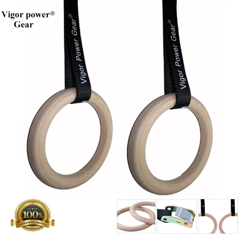 Vigor Power Gear Wood Gym Rings (2 pcs in set) Gymnastic Rings with