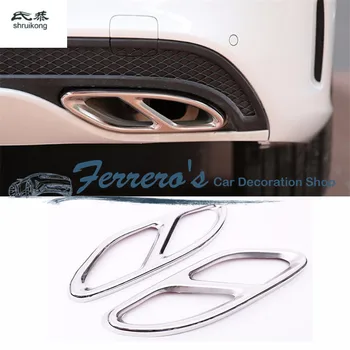 

2pcs/lot Stainless steel Exhause air filter 2 to 4 Cover For Mercedes Benz C-Class GLC260 X253 W205 C200 C180 C300 2015 2016