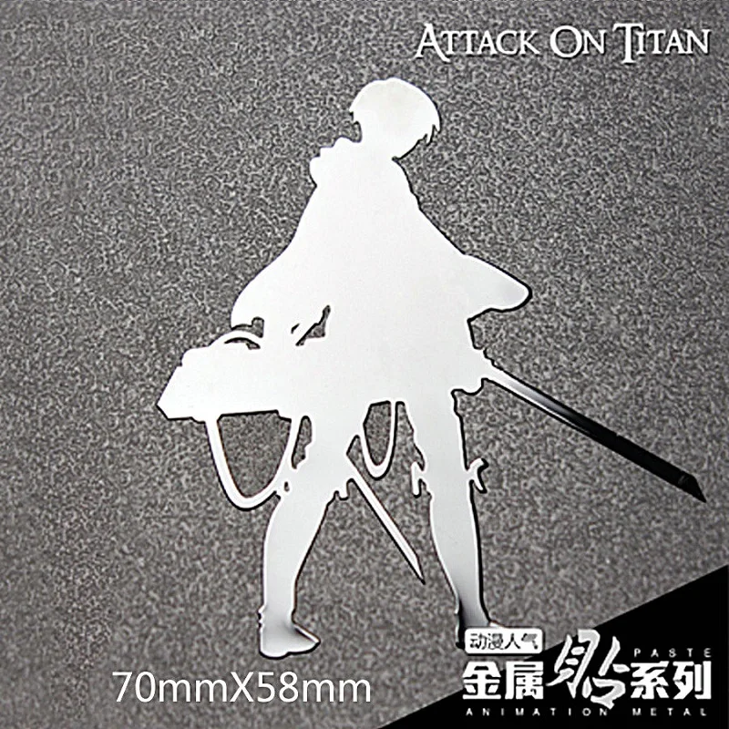 Большая атака на Титанов Леви Аниме наклейка телефон ноутбук стикерс Автомобиль Мотоцикл DIY 3D металлическая наклейка s игрушки для детей