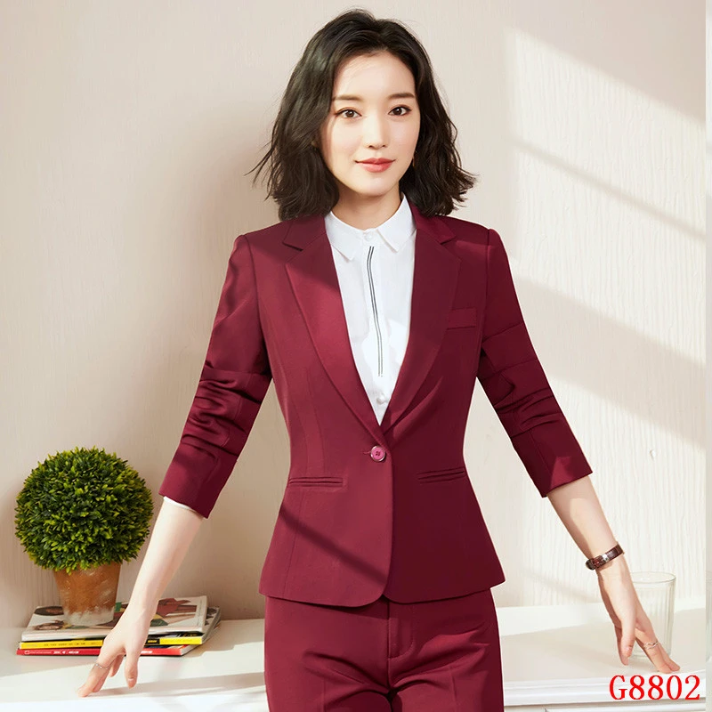 Blazers y chaquetas formales para ropa de de manga larga, color vino, estilo OL|Chaquetas| -