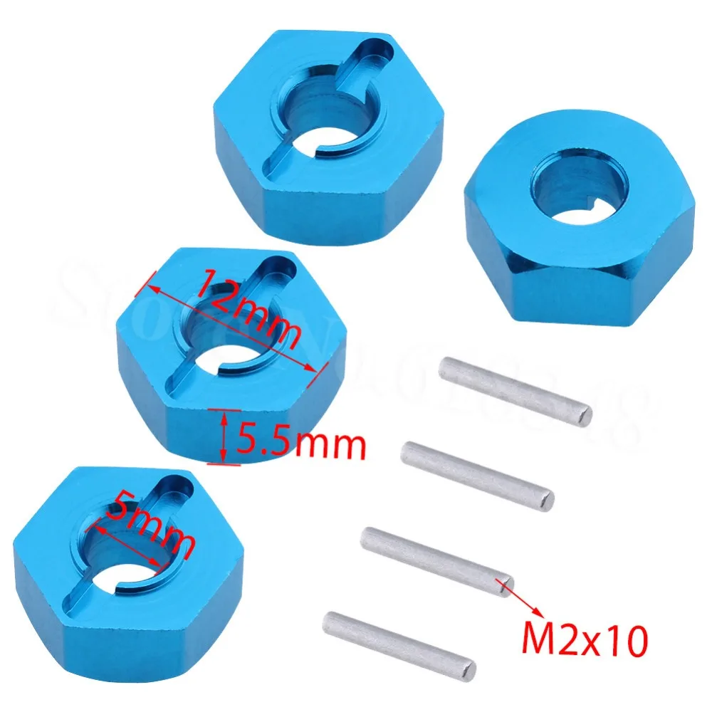 Для в Vaterra Twin молотки обновления Запчасти Алюминий 12 мм колеса hex-концентратор адаптер формованных контактов 1/10 Радиоуправляемый