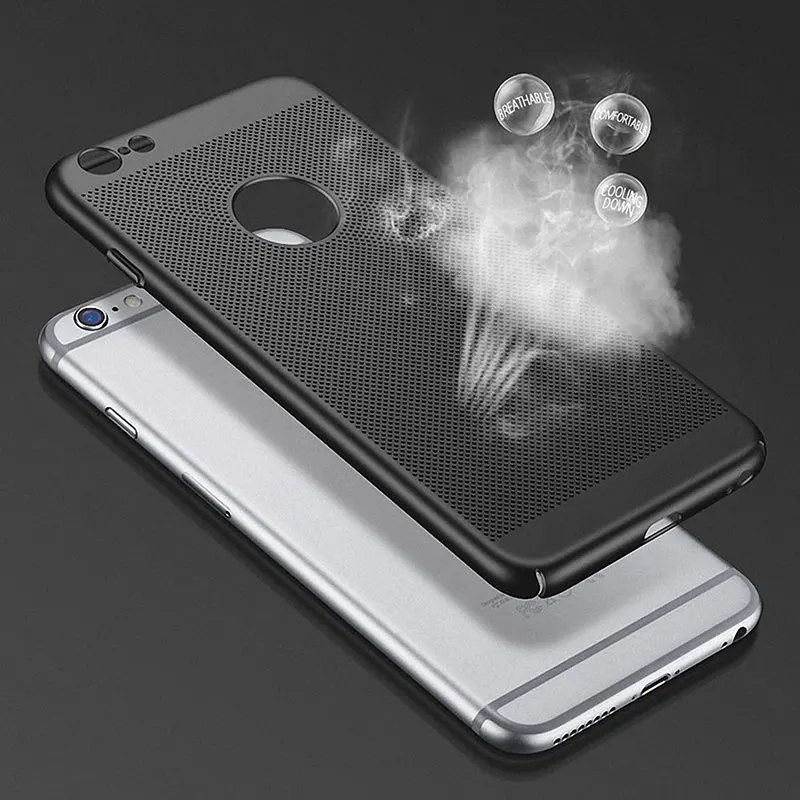Portefeuille For iPhone X Case Breathable Cooling Heat Dissipation Protector Cover For Apple iPhone 8 Plus 8plus 7 6 6S 5 5S SE (4)