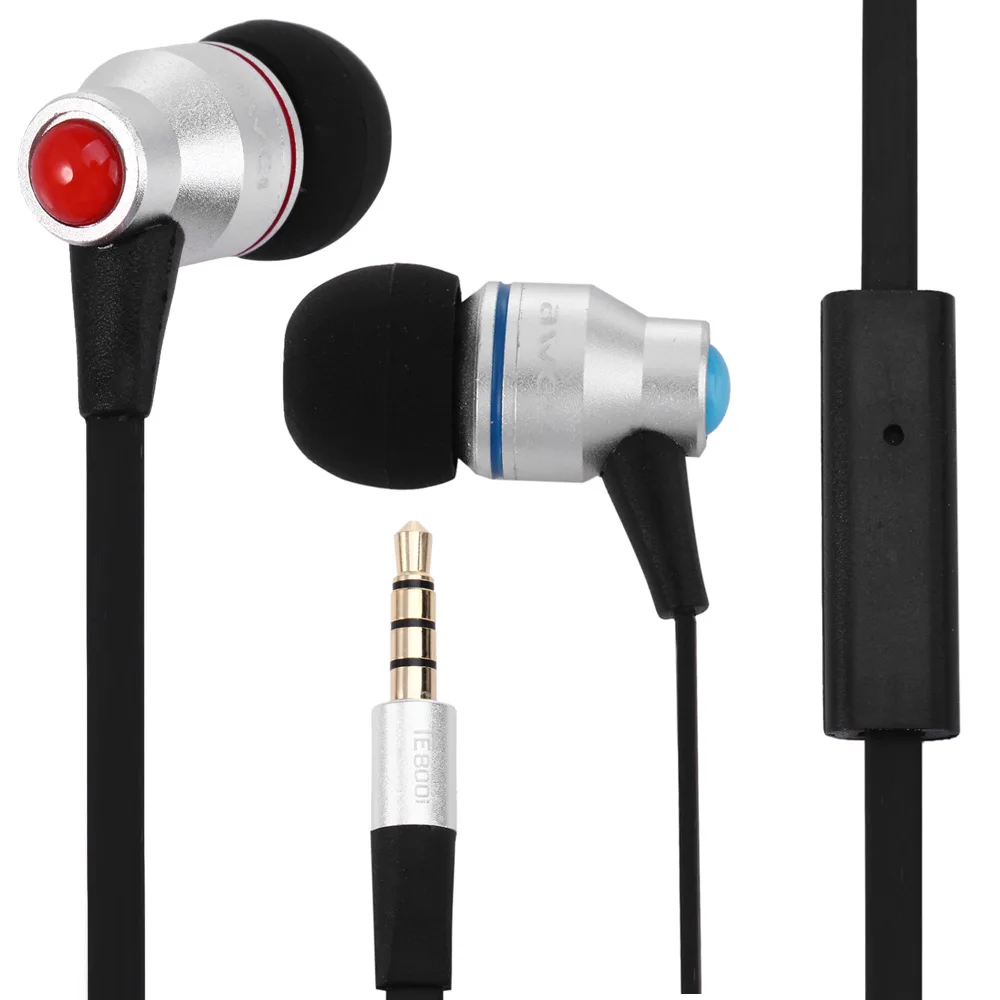 Awei TE800i Noise Isolation In Ear Earbud In Cord Voice Control Wired