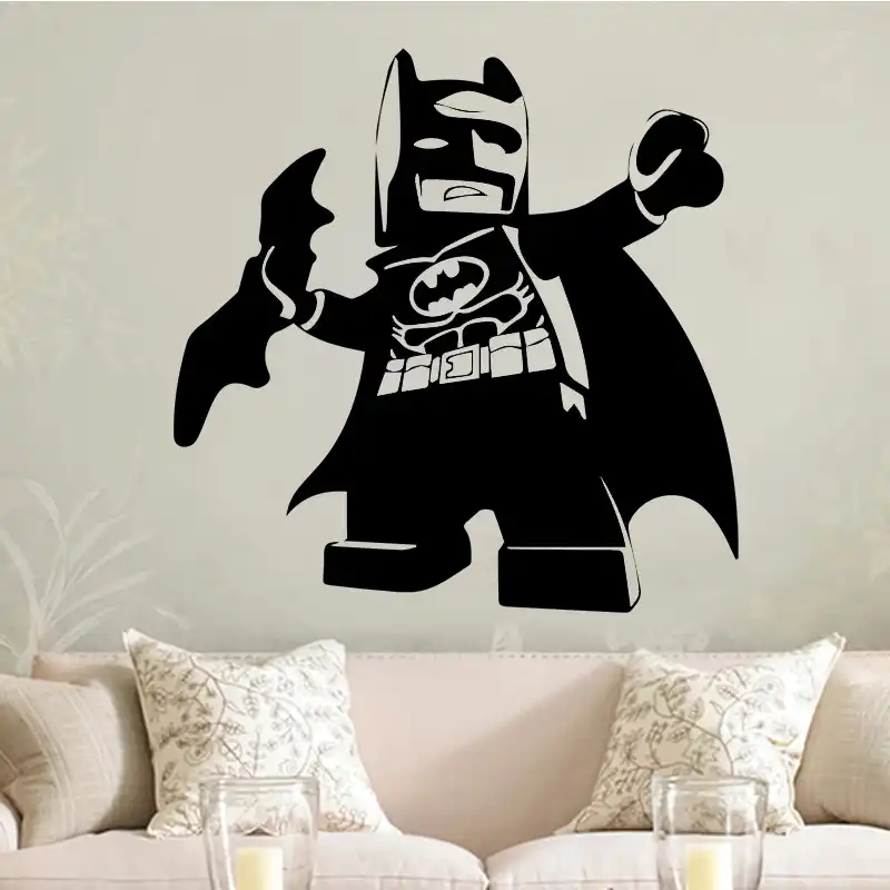 Creative Lego Batman Wall Stickers Cartoon Style Removable Wall