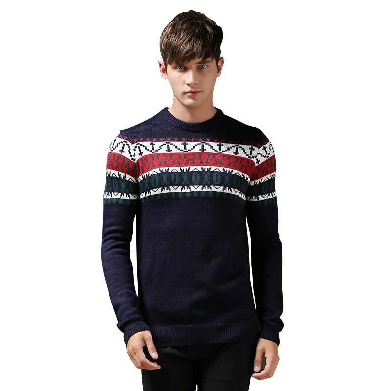 Spring &amp Autumn Men's Sweater Korean Style Casual Sweaters O-neck Slim Fashion Coat Size M~XXL | Мужская одежда
