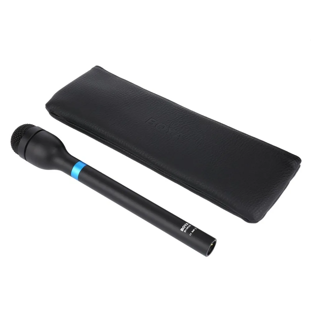 

BOYA BY-HM100 Long Handle Handheld Dynamic Microphone Mic Omni-Directional Aluminum Alloy For ENG & Interview & News Gathering