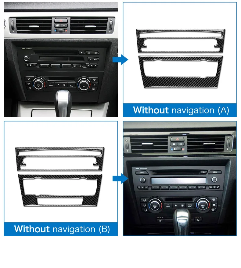 BMW 3 Series E90 E92 E93 Accessories Car Interior Carbon Fiber Air Conditioning CD Panel Cover Trim Decorations (5)