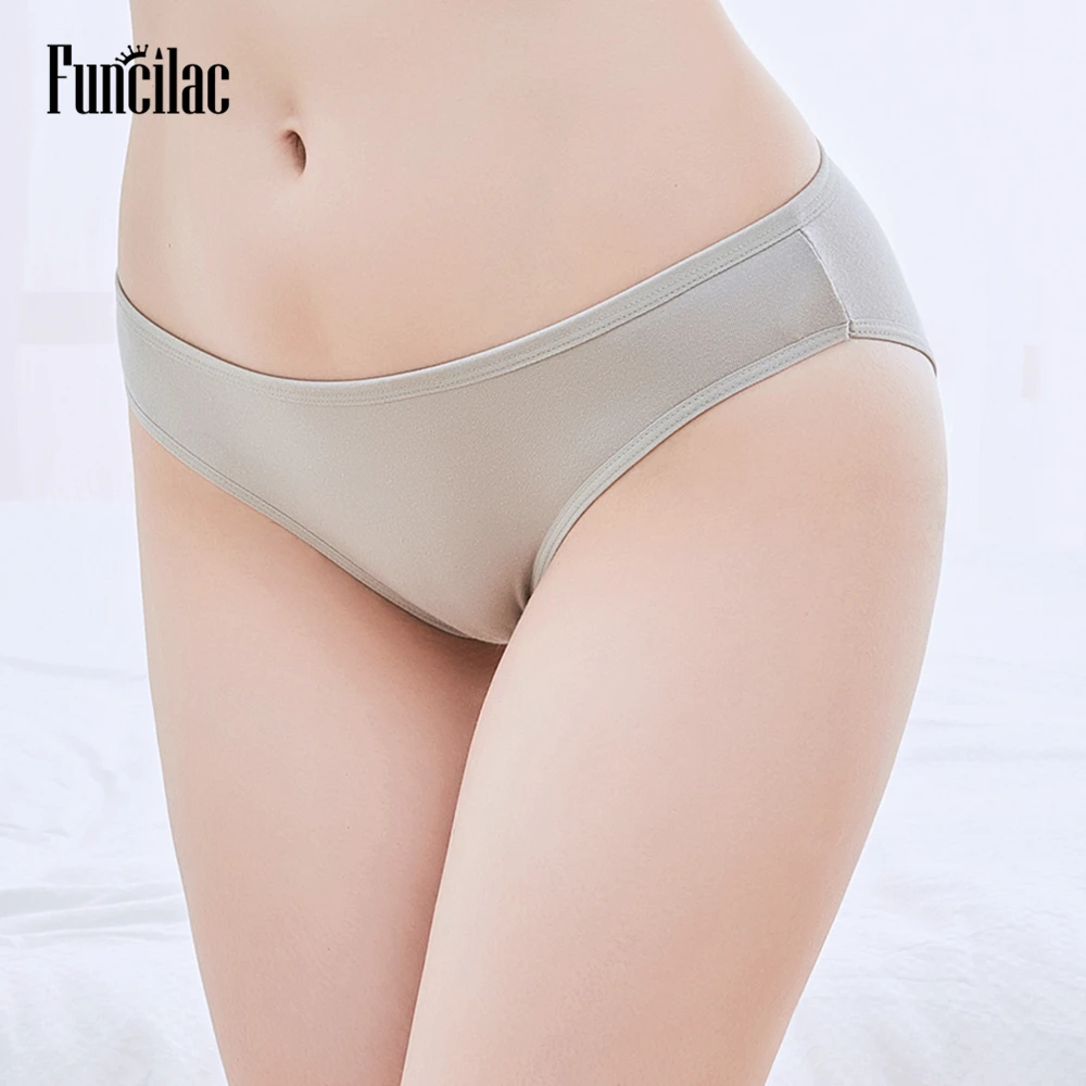 

FUNCILAC 5 Pcs/set Sexy Woman Underwear Women's Cotton Panties Briefs Solid Low Rise Girls Ladies Knickers Intimates for Women