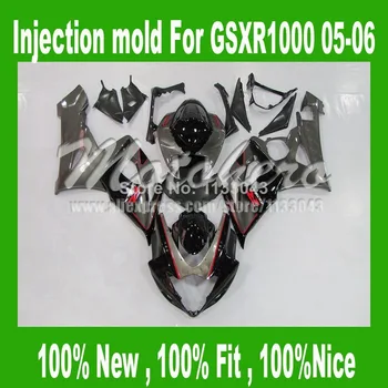 

100%Fit Injection mold fairing for GSXR 1000 05 06 SUZUKI GSX-R1000 05 06 Black silver GSXR1000 K5 2005 2006 fairing kits #UU68X