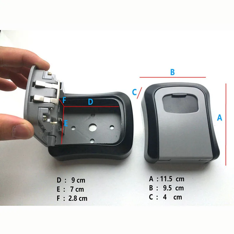 Key Safe Box Outdoor Digit Wall Mount Combination Password Lock Keys Storage Box Aluminum Alloy Material Security Safes OS5402