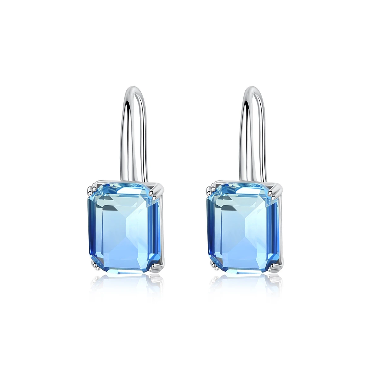 

Simple Square-shaped Dangle Drop Earrings with Blue Color Cubic Zirconia Stone for Women Fashion Party Dating Christmas Gift