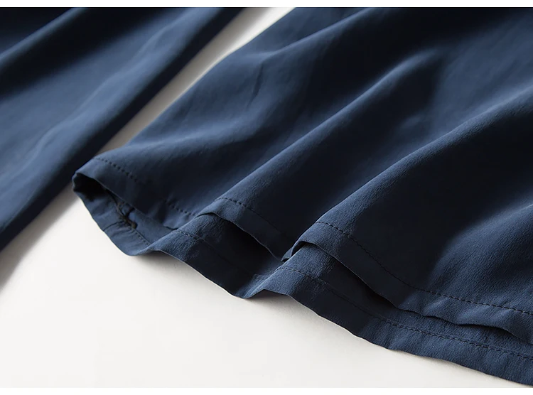 Женские широкие брюки, натуральный шелк, модные однотонные темно-синие свободные штаны с эластичной резинкой на талии, брюки под брюки, осень зима