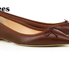Мода бантом Лоферы Для женщин слипоны Туфли без каблуков острый носок женские лоферы повседневная обувь