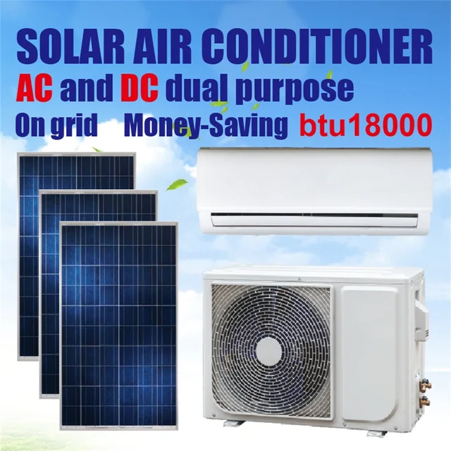 AC and DC dual purpose,220VAC/48VDC,18000btu Grid connected solar air conditioner, frequency