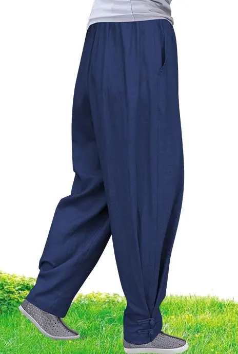 Летние хлопковые и льняные брюки дзен медитация nun брюки форма для боевых искусств кунг-фу блоомерс синий/черный/белый/серый/желтый