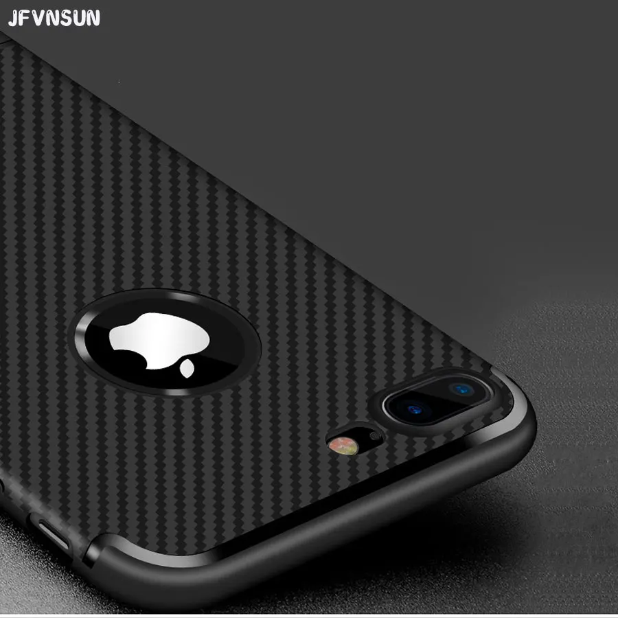 Best JFVNSUN Case for iPhone 6S 6 iPhone 7 plus SE 5S 5 Cases Cover Top Quality Carbon Fiber Soft Silicone Gel Full Protective Fundas